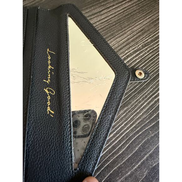 Aimee Kestenberg Black Tri-Fold Wallet with Mirror - Picture 6 of 8